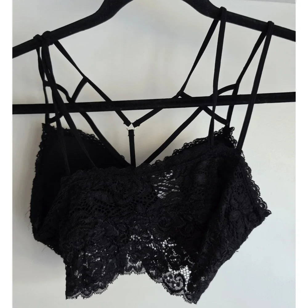 Dynamic Bralette One Size Black Sleeveless Casual Wireless Bra Top